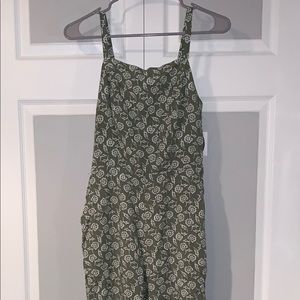 Women’s green floral print old navy jumpsuit